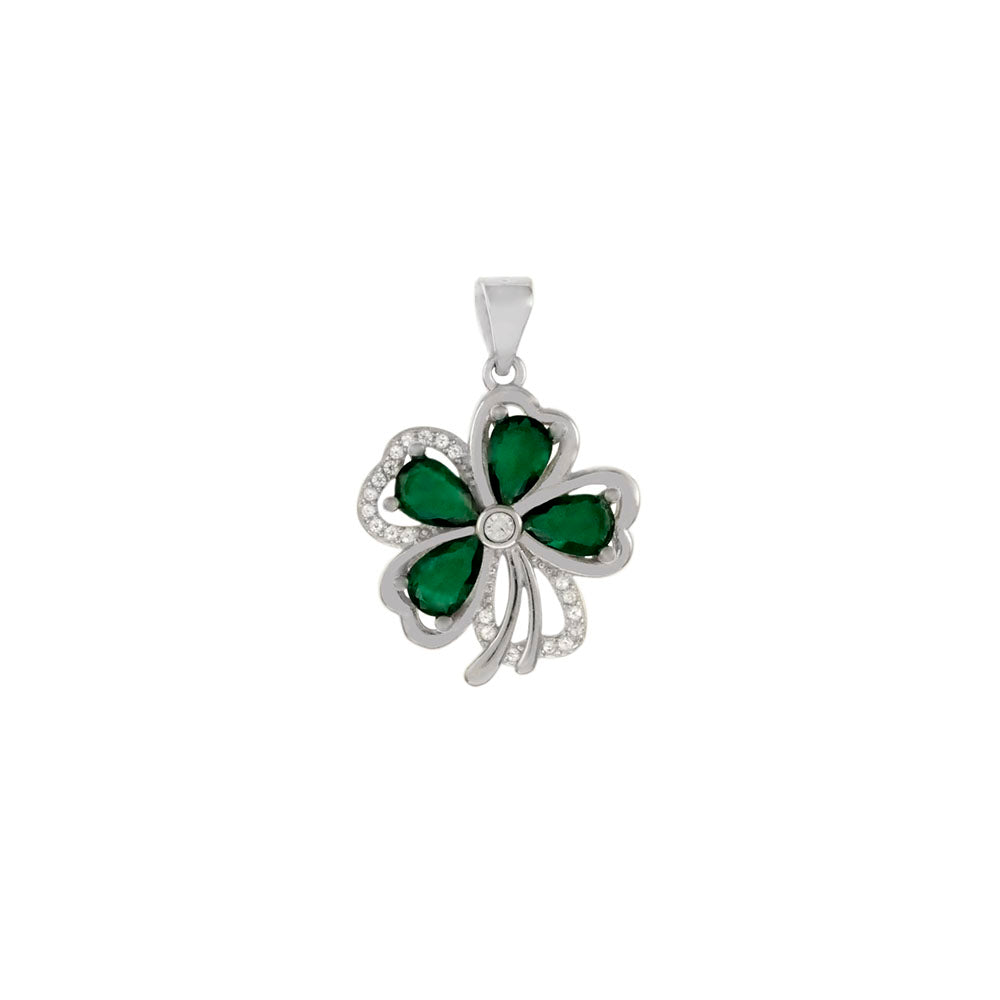 Four Leaf Clover Sterling Silver Pendant
