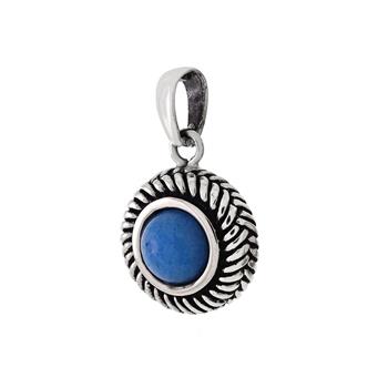 Cabochon Sterling Silver Oxidized Pendant