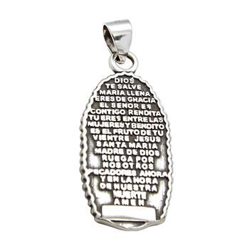 Lady of Guadalupe Sterling Silver Oxidized Pendant
