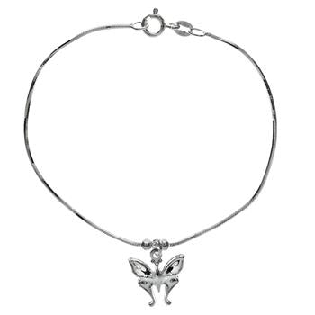 Sterling Silver Butterfly Charm Bracelet