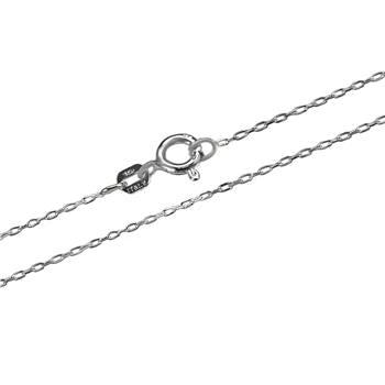Italian Sterling Silver Cable Chain Rhodium-Plated