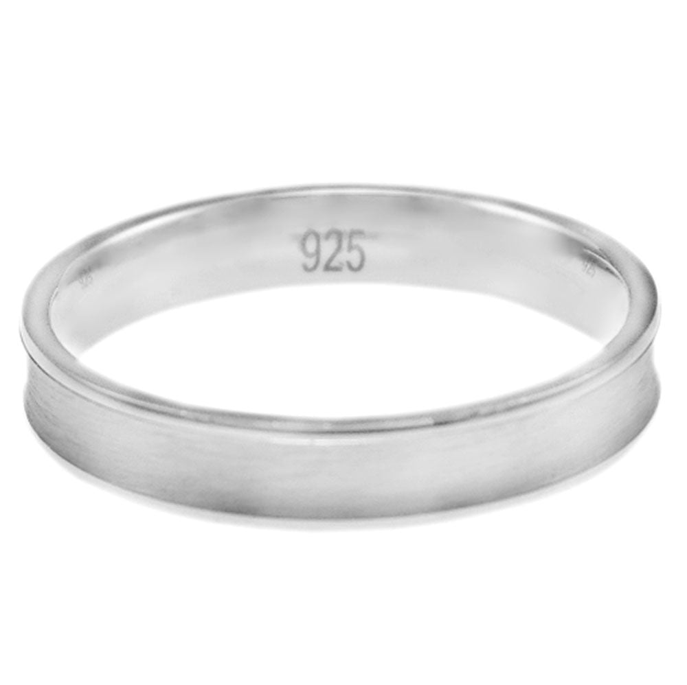 Sterling Silver Satin Finished Wedding Band Ring