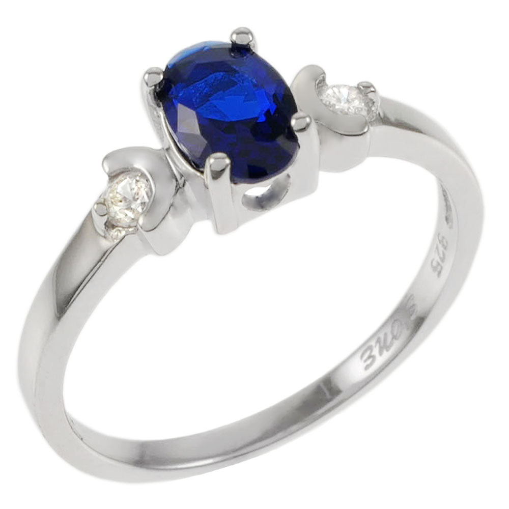 4x5mm Oval Sapphire CZ Baby Ring