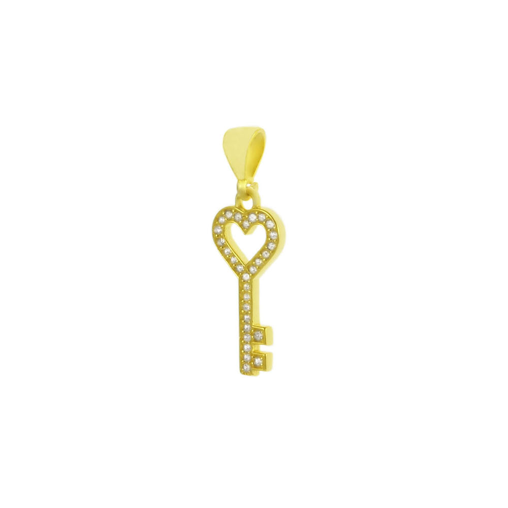 Sterling Silver Gold Plated Key Pendant