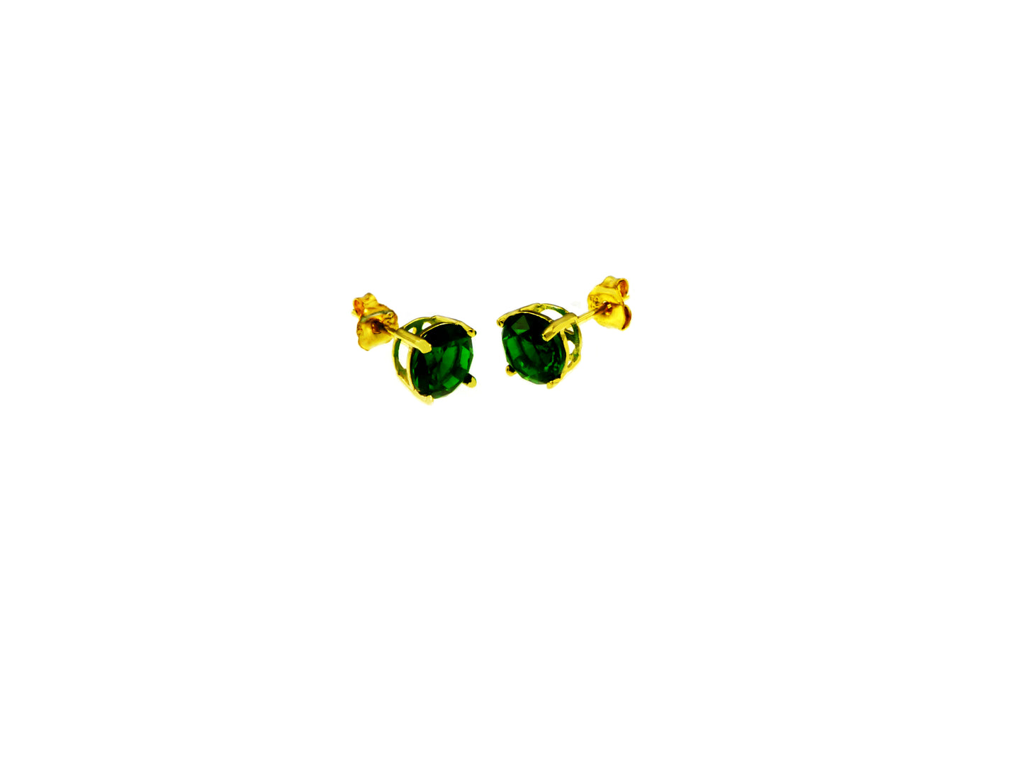 Gold Studs in Emerald Stone Earrings
