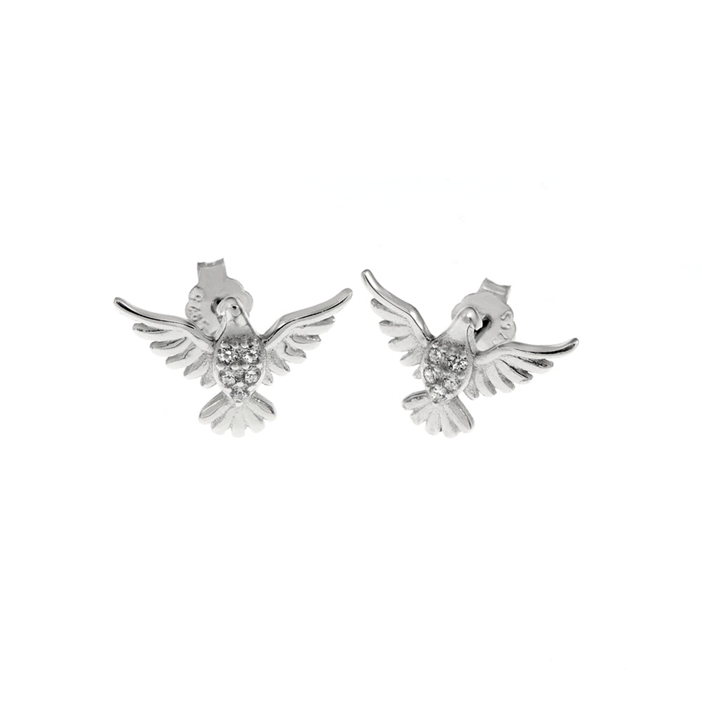 Eagle Silver Rhodium Stud Earrings