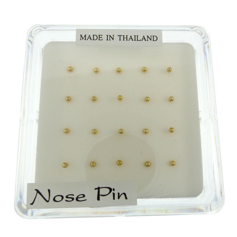 1.8mm Ball Gold Plated Ball End Nose Studs