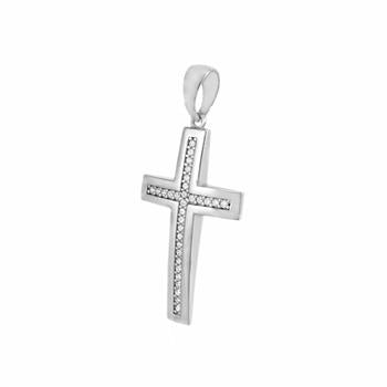 Sterling Silver CZ Cross Pendant