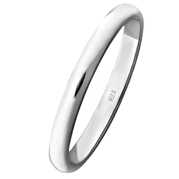 3mm Sterling Silver Rhodium Band Rings