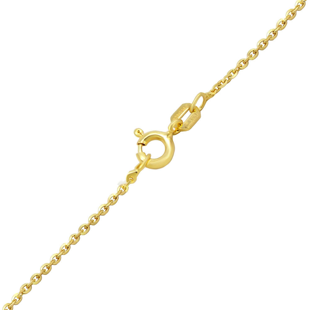 1.3mm Brilliant Round Flat Rolo Gold Plated Chain
