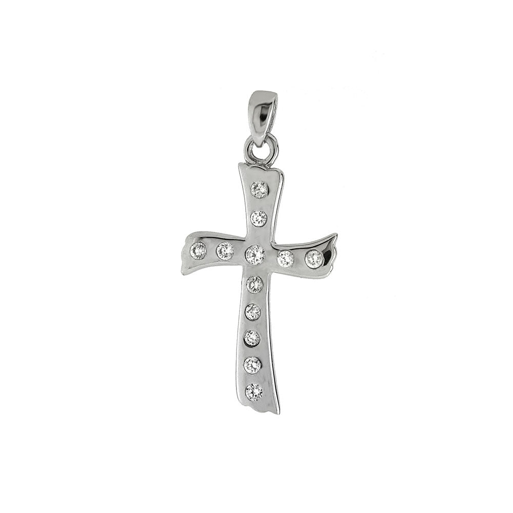 Sterling Silver Cubic Zirconia Cross Pendant