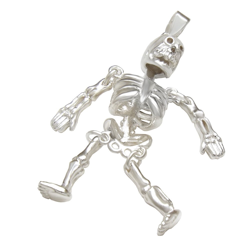 Sterling Silver Movable Skeleton Pendant