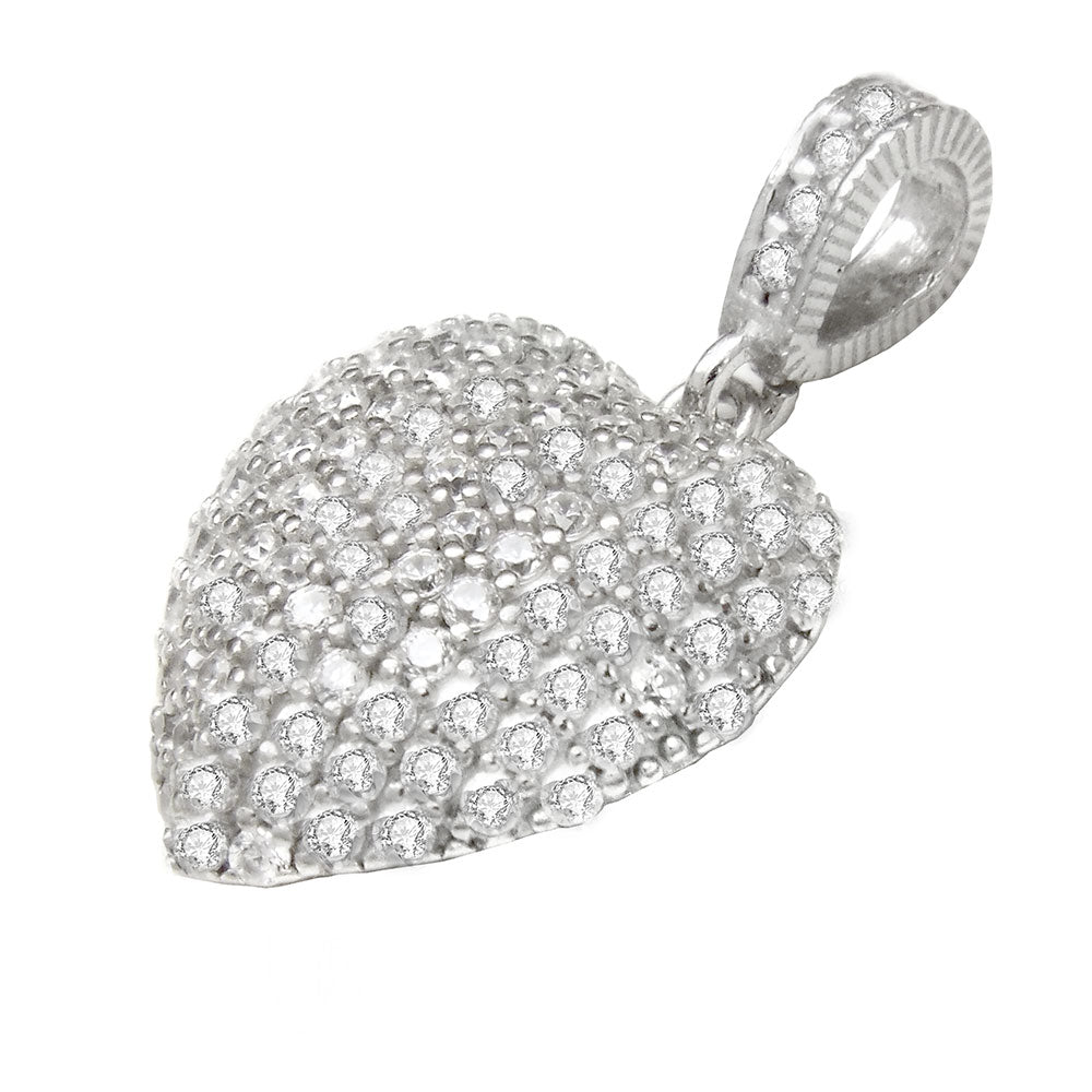 Puff Pave Heart Pendant