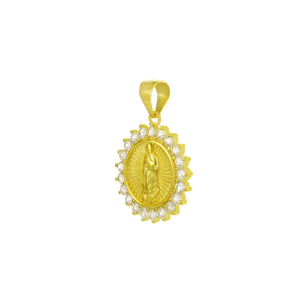Lady of Guadalupe Gold Plated Sterling Silver Pendant