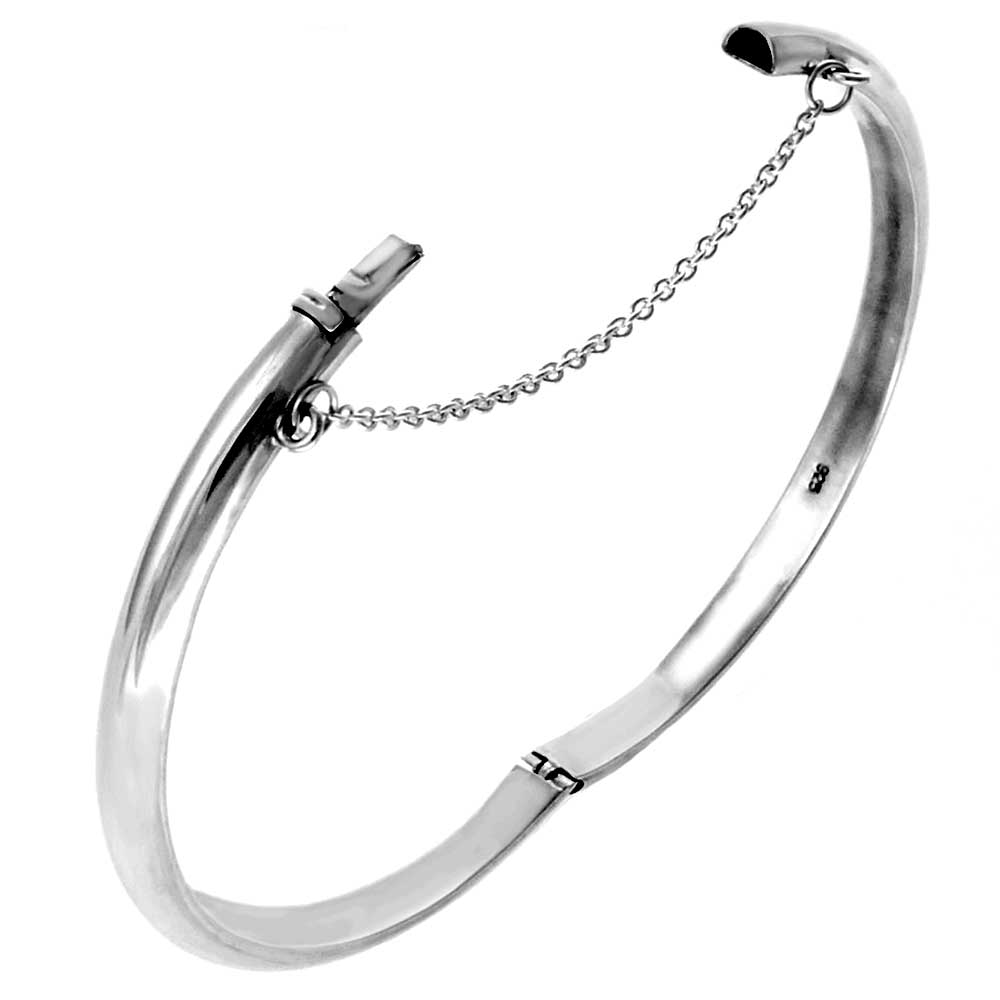 Sterling Silver 5mm Plain Hollow Bangle