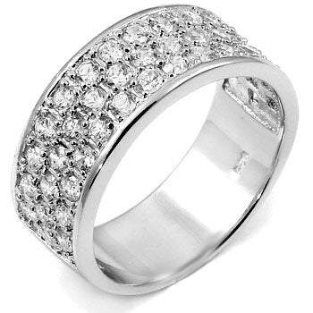 3 Lines Cubic Zirconia Band Ring
