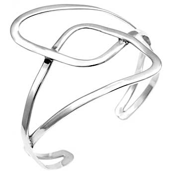 Sterling Silver High Polish Cuff Bangle