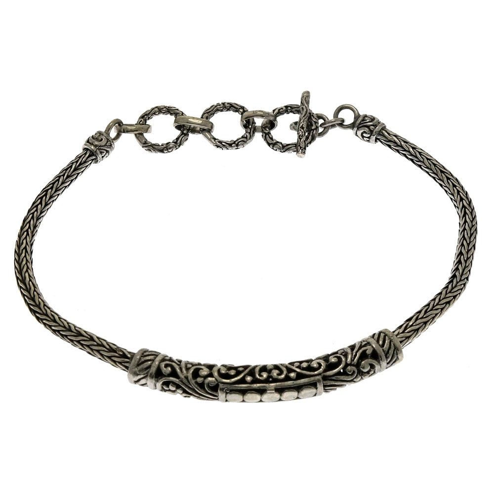 bali silver bracelet with toggle