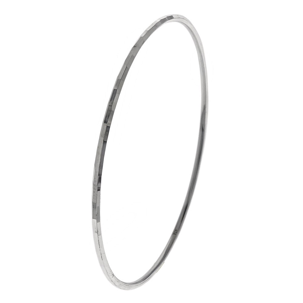 Sterling Silver Diamond Cut Tube Bangle