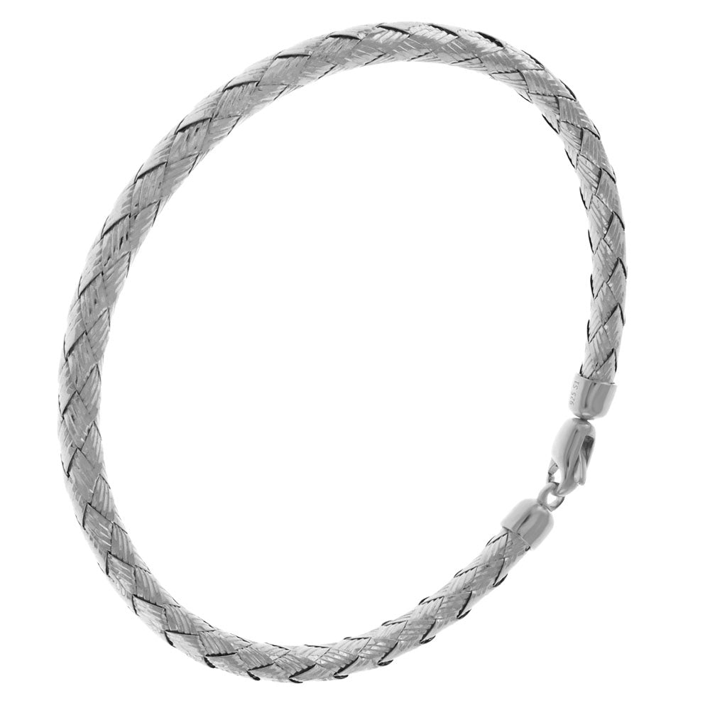 Silver Braided Bangle