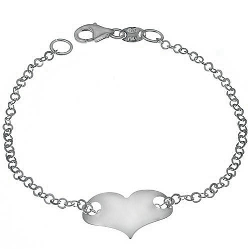 Sterling Silver Engravable Moveable Heart Bracelet