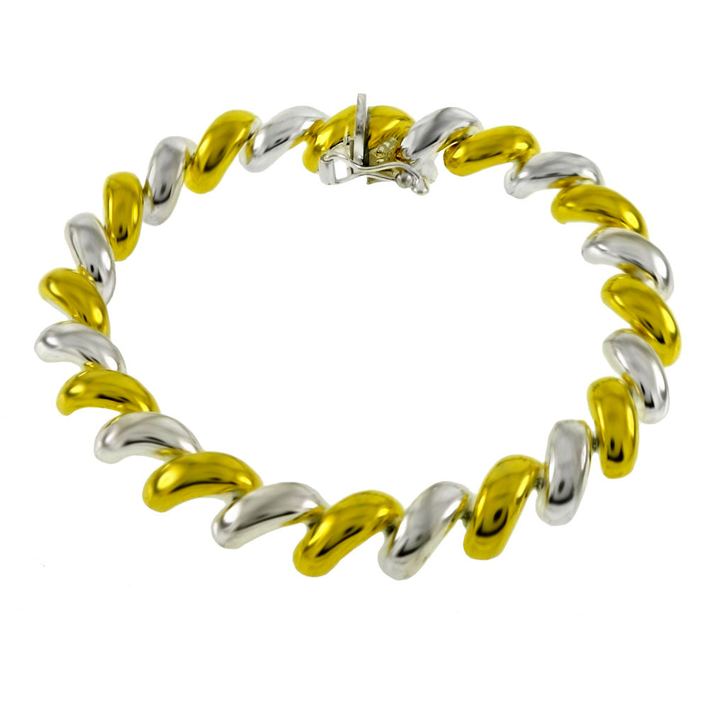San Marco Two Tone Bracelet Italian Sterling Silver