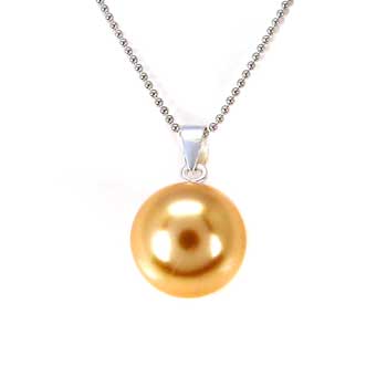 12MM Golden Yellow Imitation Pearl Pendant