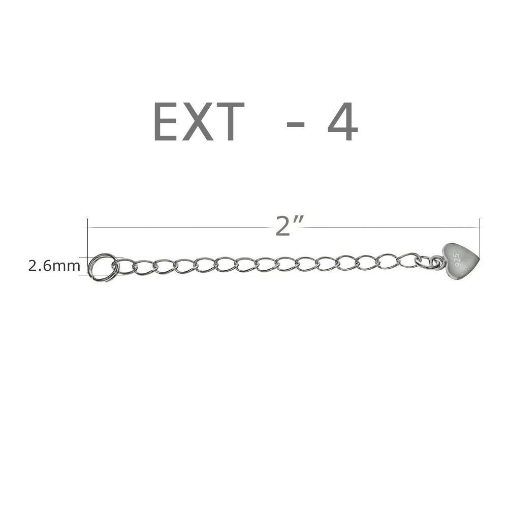 Open Link Chain Extender with Split Ring - 6mm Heart