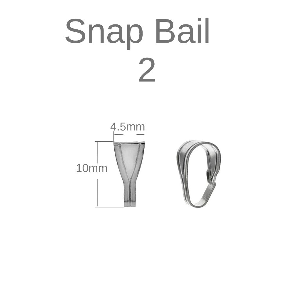Sterling Silver Jewelry Finding Snap Bail For Pendant