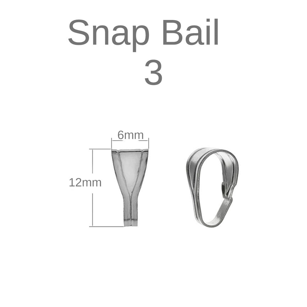 Sterling Silver Jewelry Finding Snap Bail For Pendant