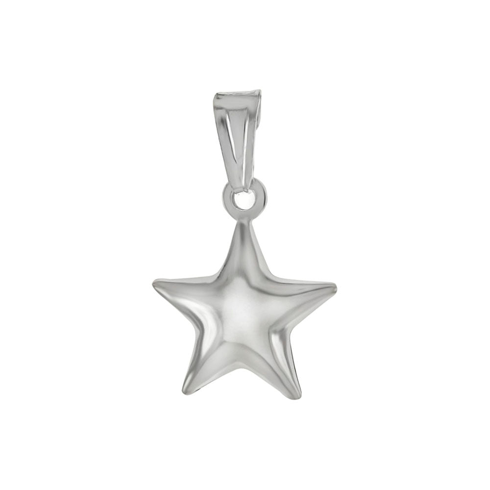 Sterling Silver Puff Star Pendant
