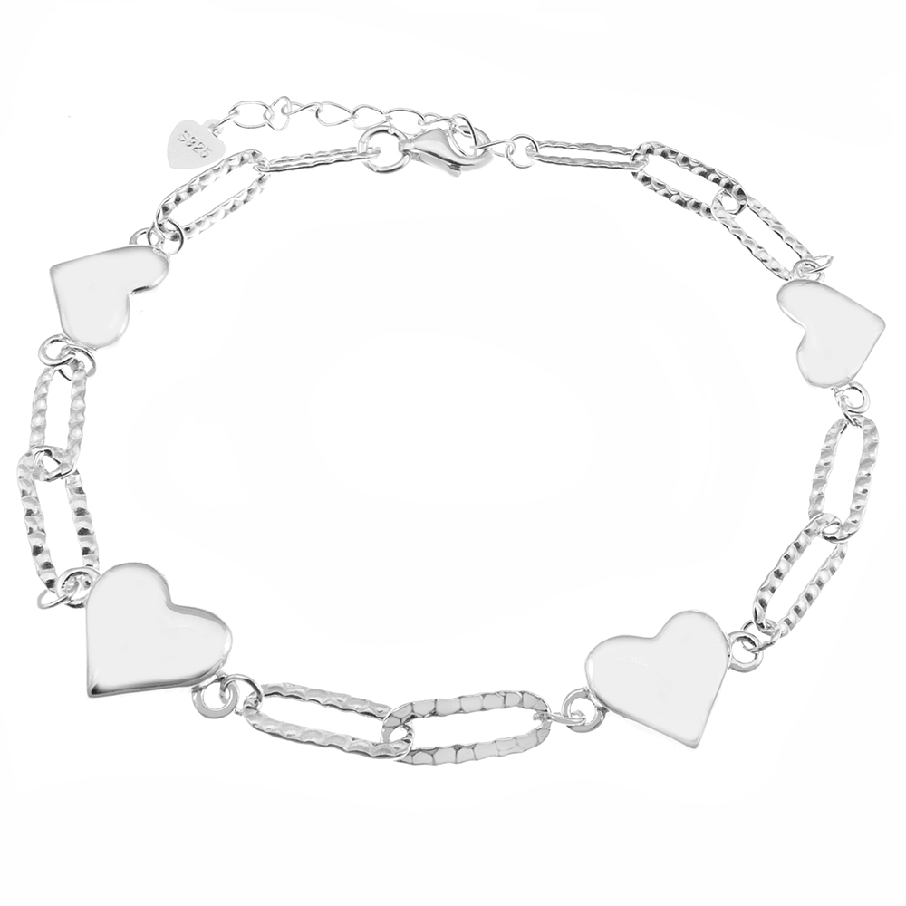 Sterling Silver Heart Bracelet