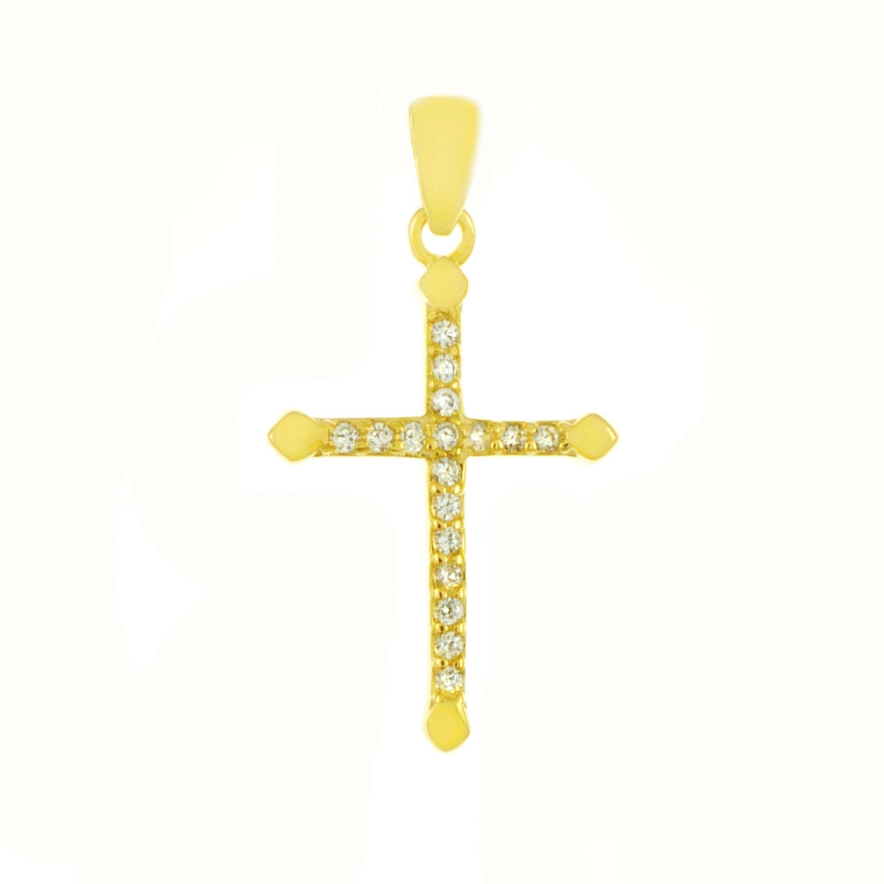 Sterling Silver Gold Plated Cross Pendant