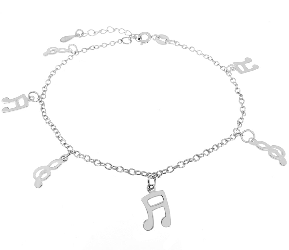 Sterling Silver Musical Charm Bracelet