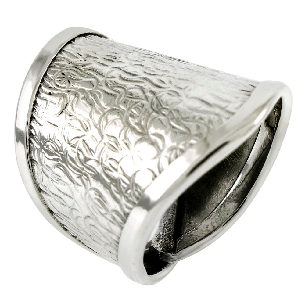 Sterling Silver Cigar Band Adjustable Ring