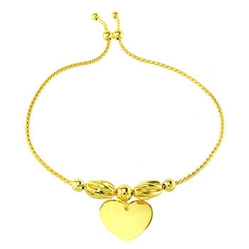 Gold Plated Engravable Heart Bracelet