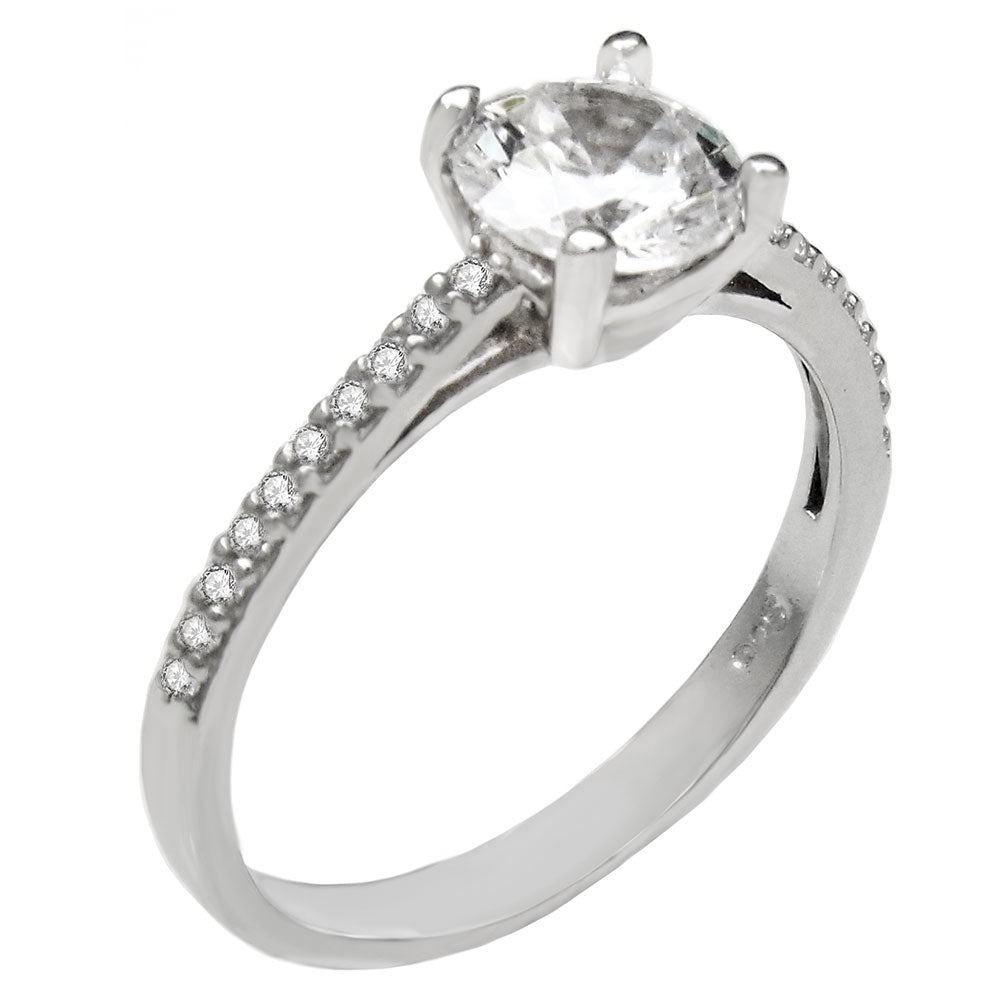 6mm Round CZ Solitaire Engagement Ring