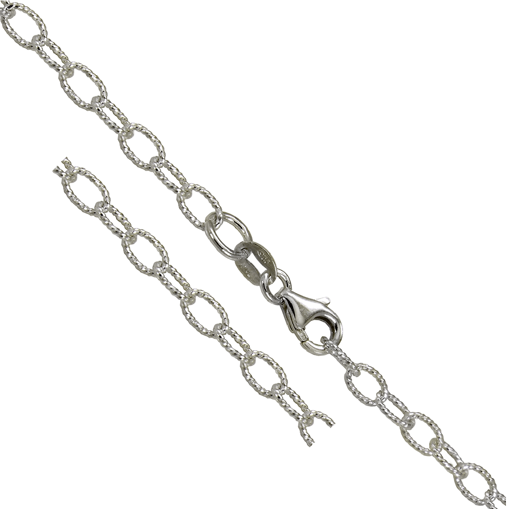 rolo simple silver chain anklet