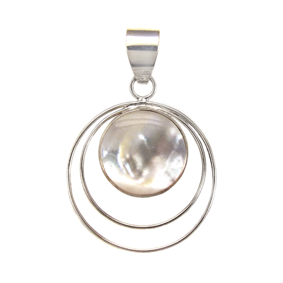 Sterling Silver Abalone Shell Pendant