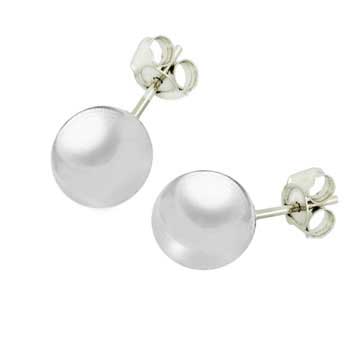 Plain Ball Sterling Silver Stud Earrings
