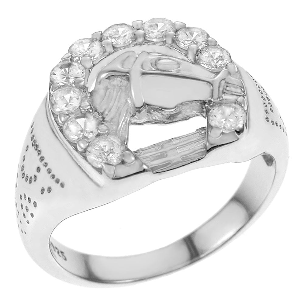 Cubic Zirconia Horseshoe Ring