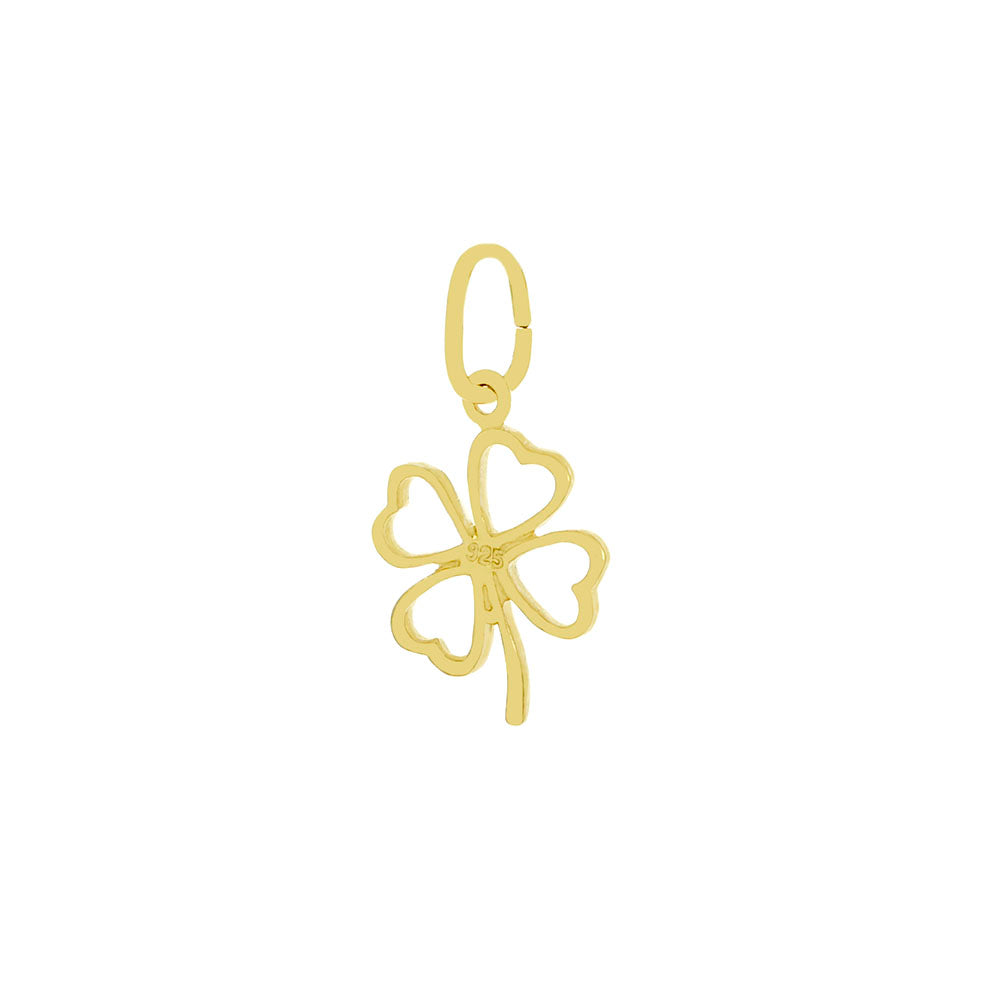 Four Leaf Clover Sterling Silver Gold Plated Pendant