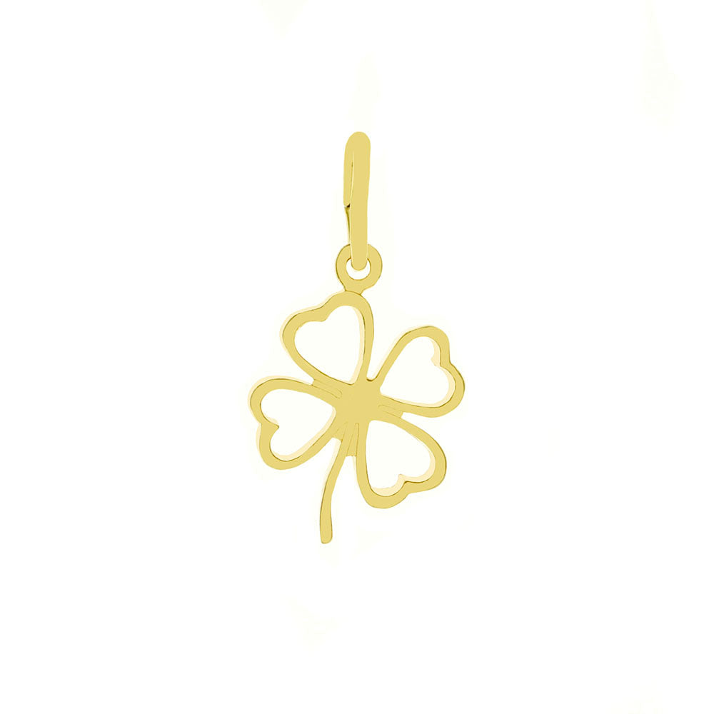 Four Leaf Clover Sterling Silver Gold Plated Pendant
