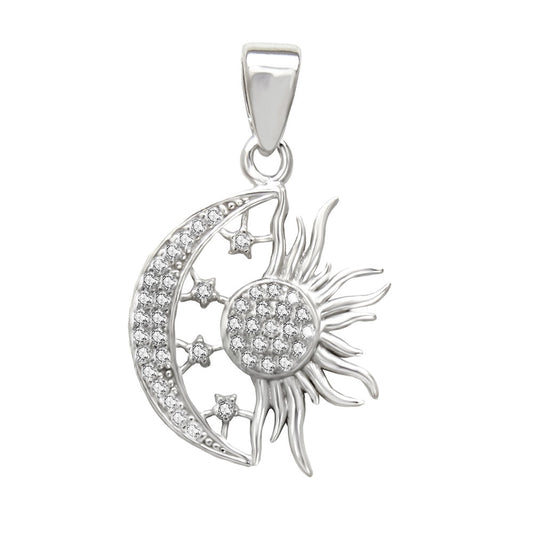 Moon-Star-Sun Micro Pave Pendant