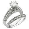 Solitaire Sterling Silver Wedding Ring Set
