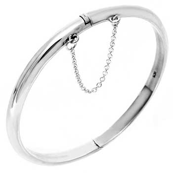 Sterling Silver 5mm Plain Hollow Bangle