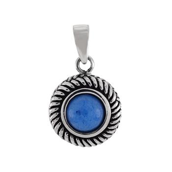 Cabochon Sterling Silver Oxidized Pendant