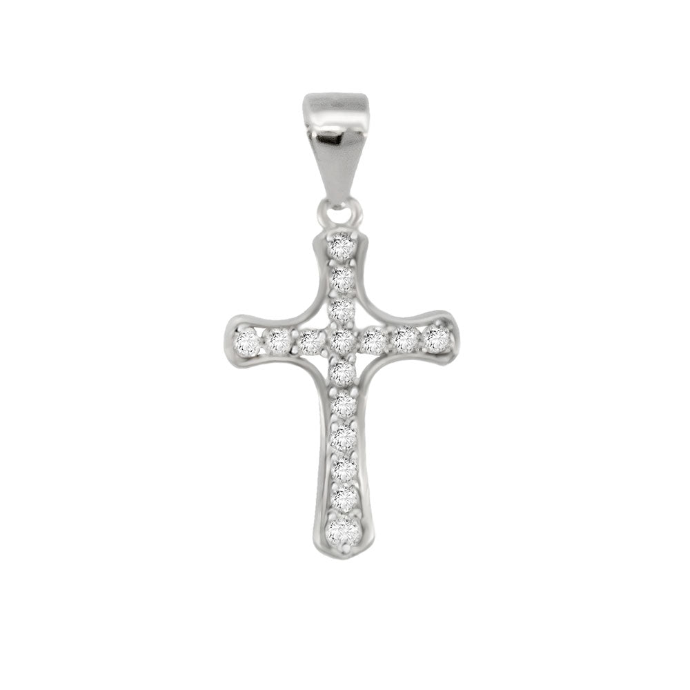 Sterling Silver CZ Cross Pendant