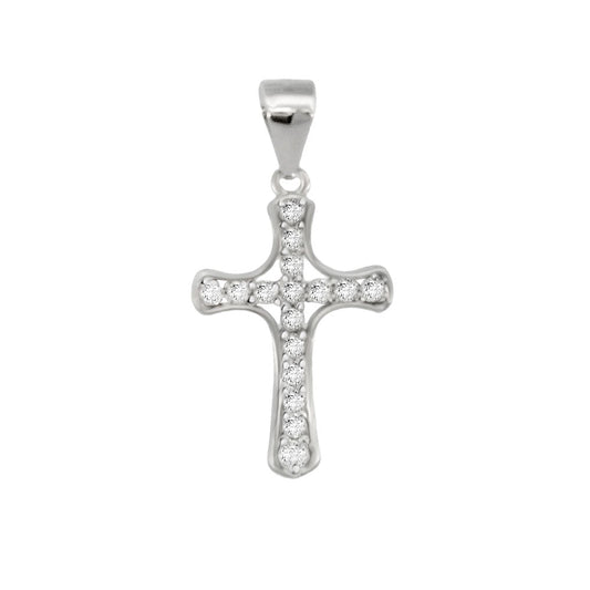 Sterling Silver CZ Cross Pendant