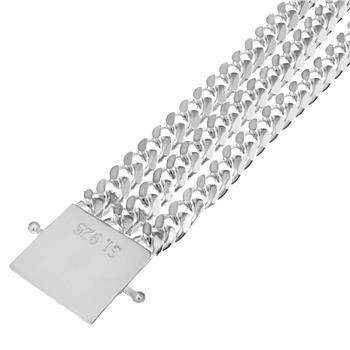 Triple Miami Cuban Link Sterling Silver ID Bracelet